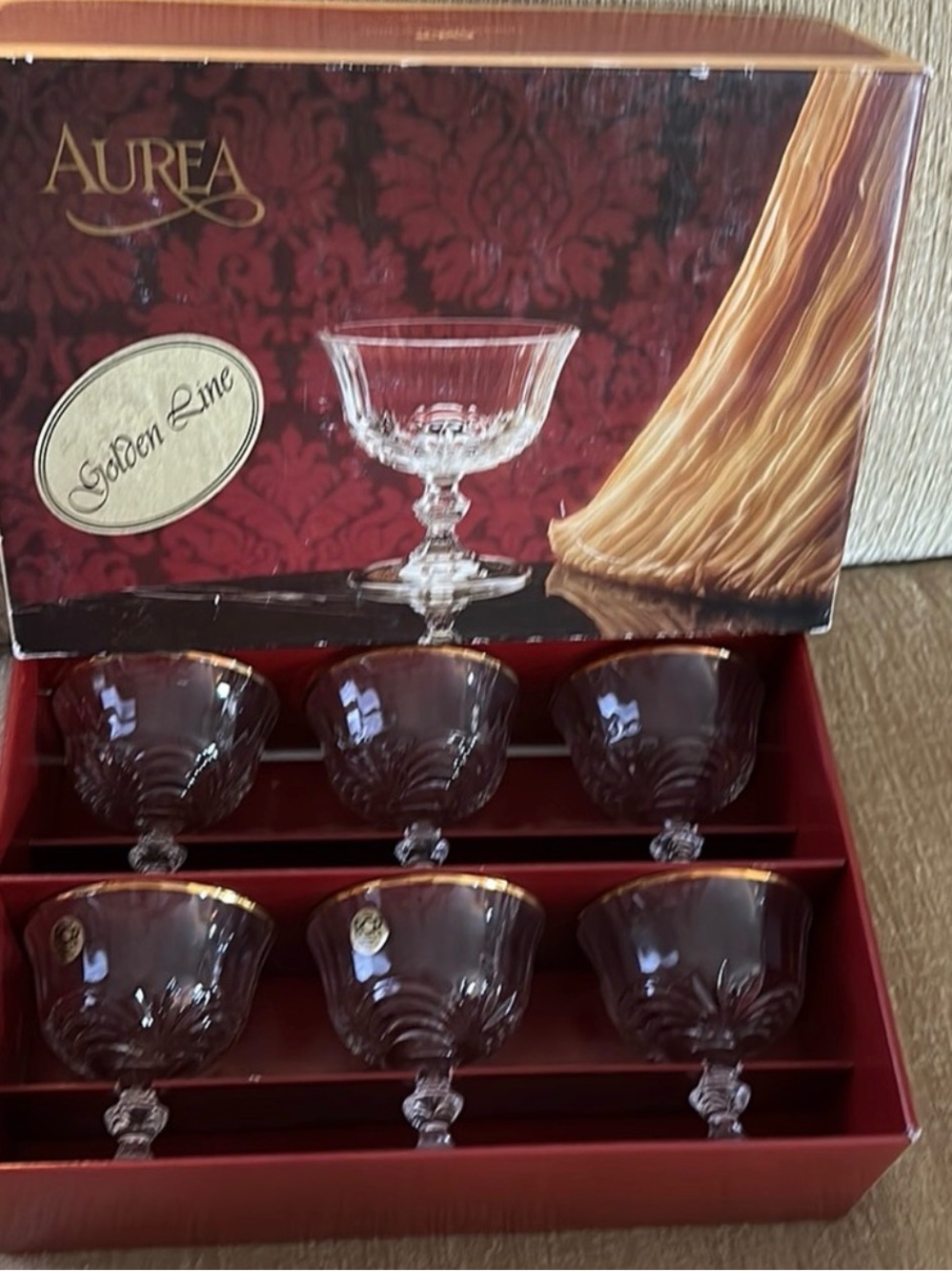 Six Royal Crystal Rock (RCR) Crystallo Sherbet Crystal dishes - Italia